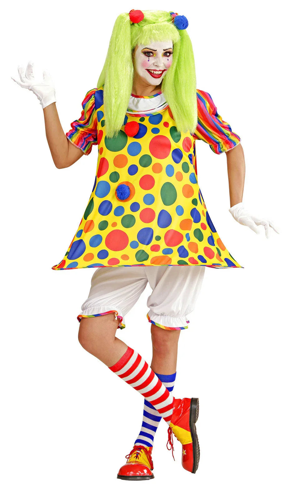 Disfraz de Clown con lunares Adultos Widmann