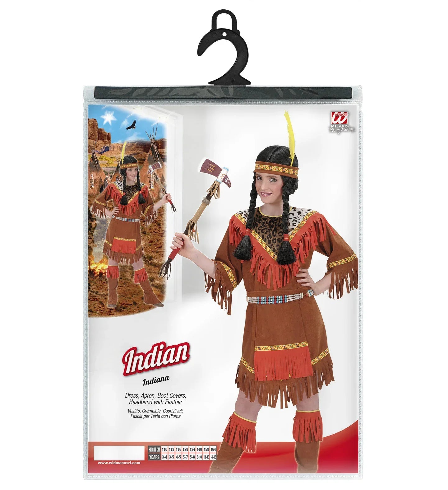 Disfraz de Niña India INFANTILES Widmann