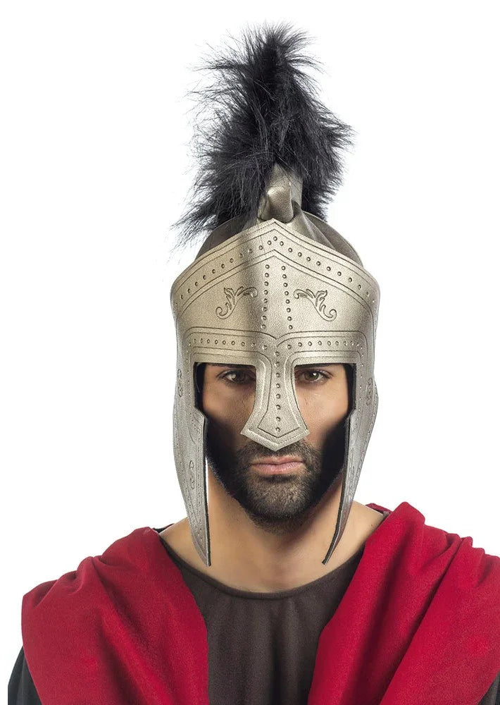 Casco de Centurión Romano Plateado con Penacho Complementos Romanos y Griegos Limit Sport