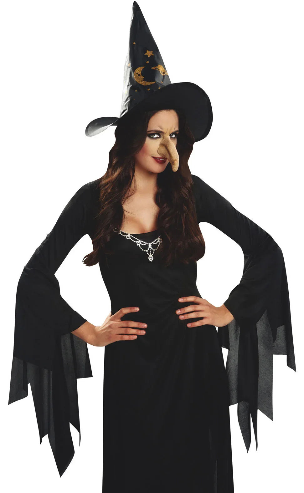 Nariz de Bruja con Verruga Prótesis y Heridas Viving