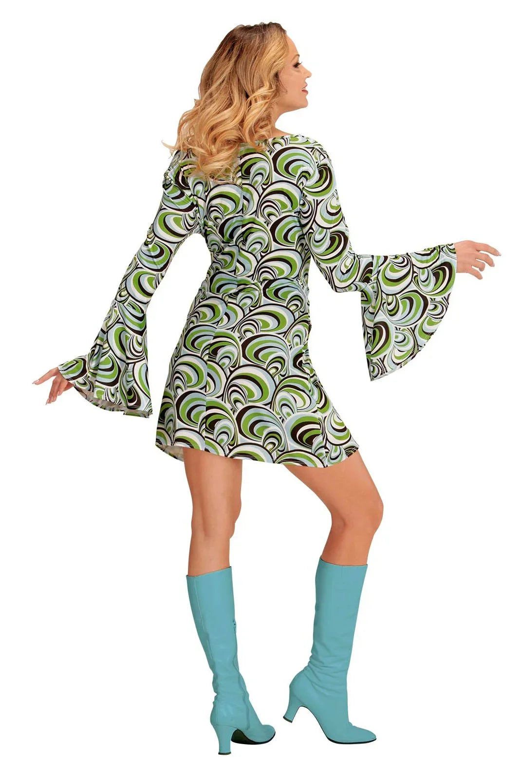 Disfraz Disco Años 70 Verde y Azul para Mujer Disco Widmann
