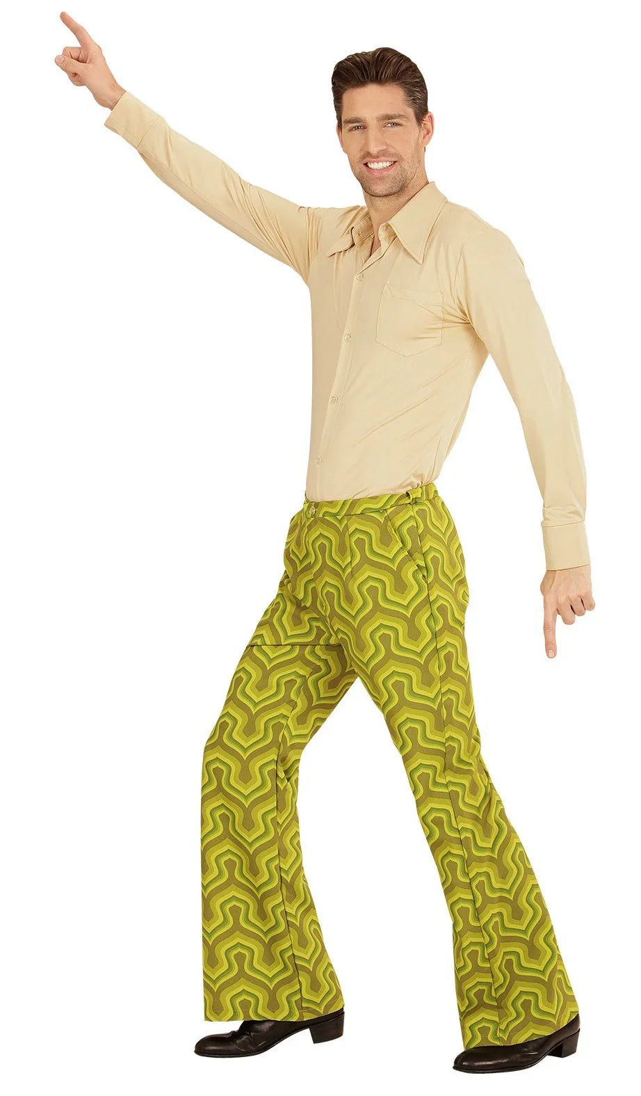 Pantalón Disco Años 70 Verde Pistacho para Hombre Disco Widmann