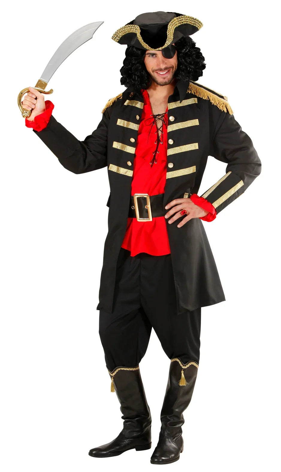 Disfraz de Capitán Pirata Negro para Adulto Pirata Widmann