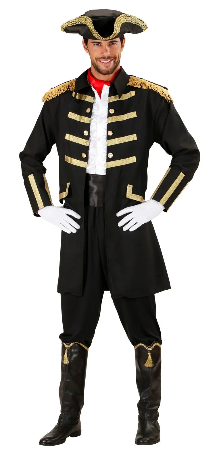 Disfraz de Capitán Pirata Negro para Adulto Pirata Widmann