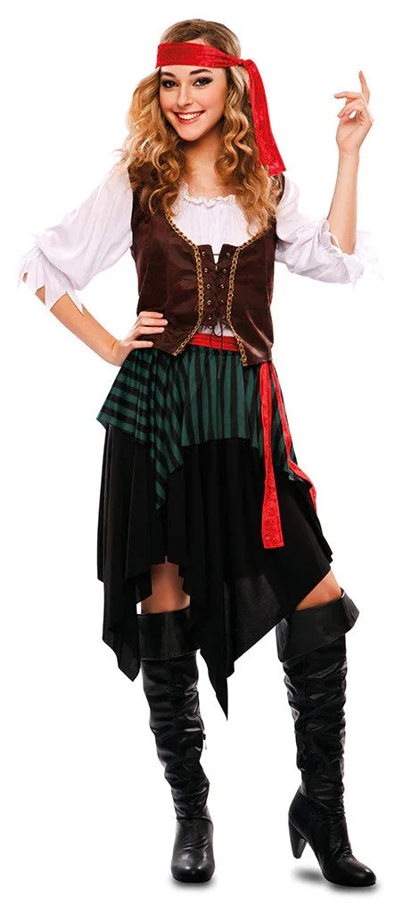 Disfraz de Pirata con Chaleco para Mujer Piratas EuroCarnavales