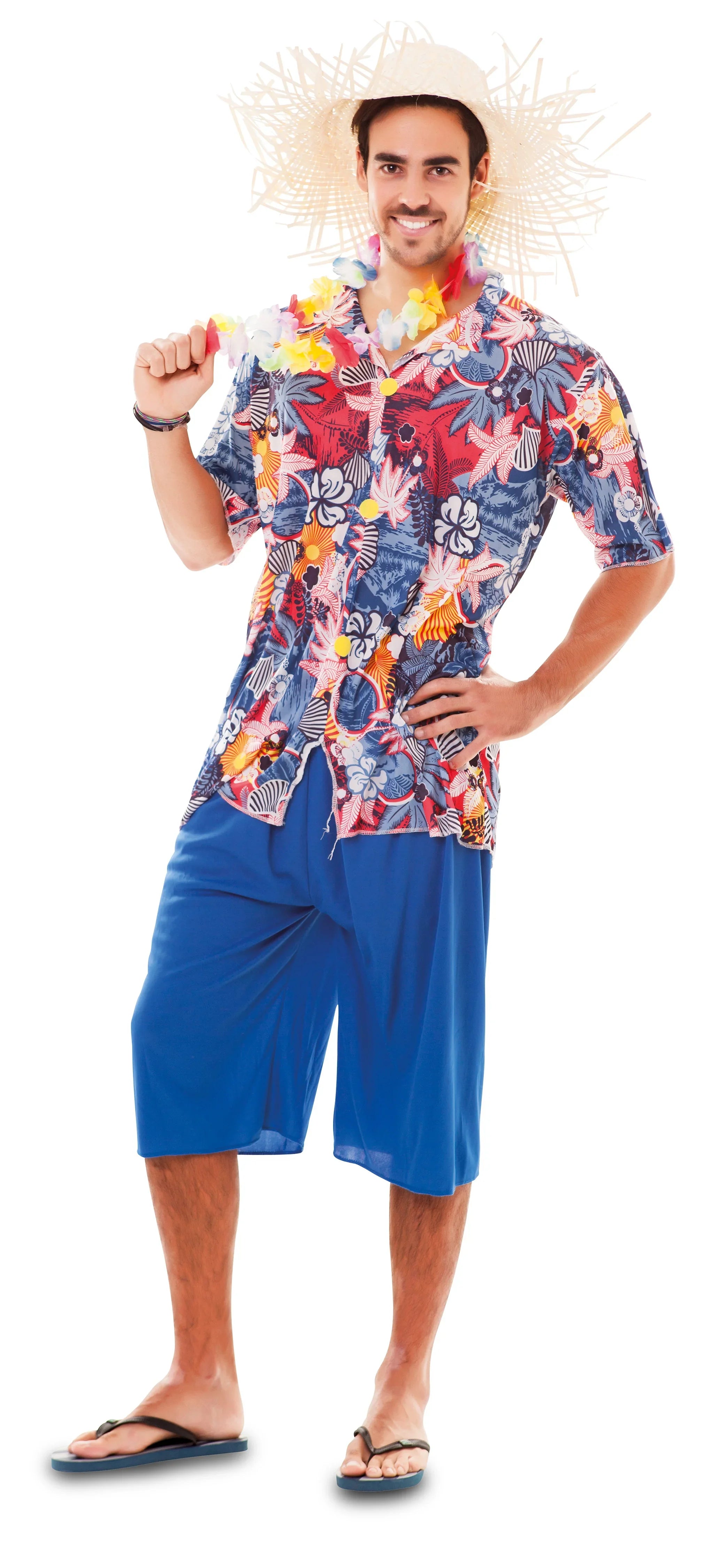Disfraz de Hawaiano Azul para Hombre Hawaianos EuroCarnavales