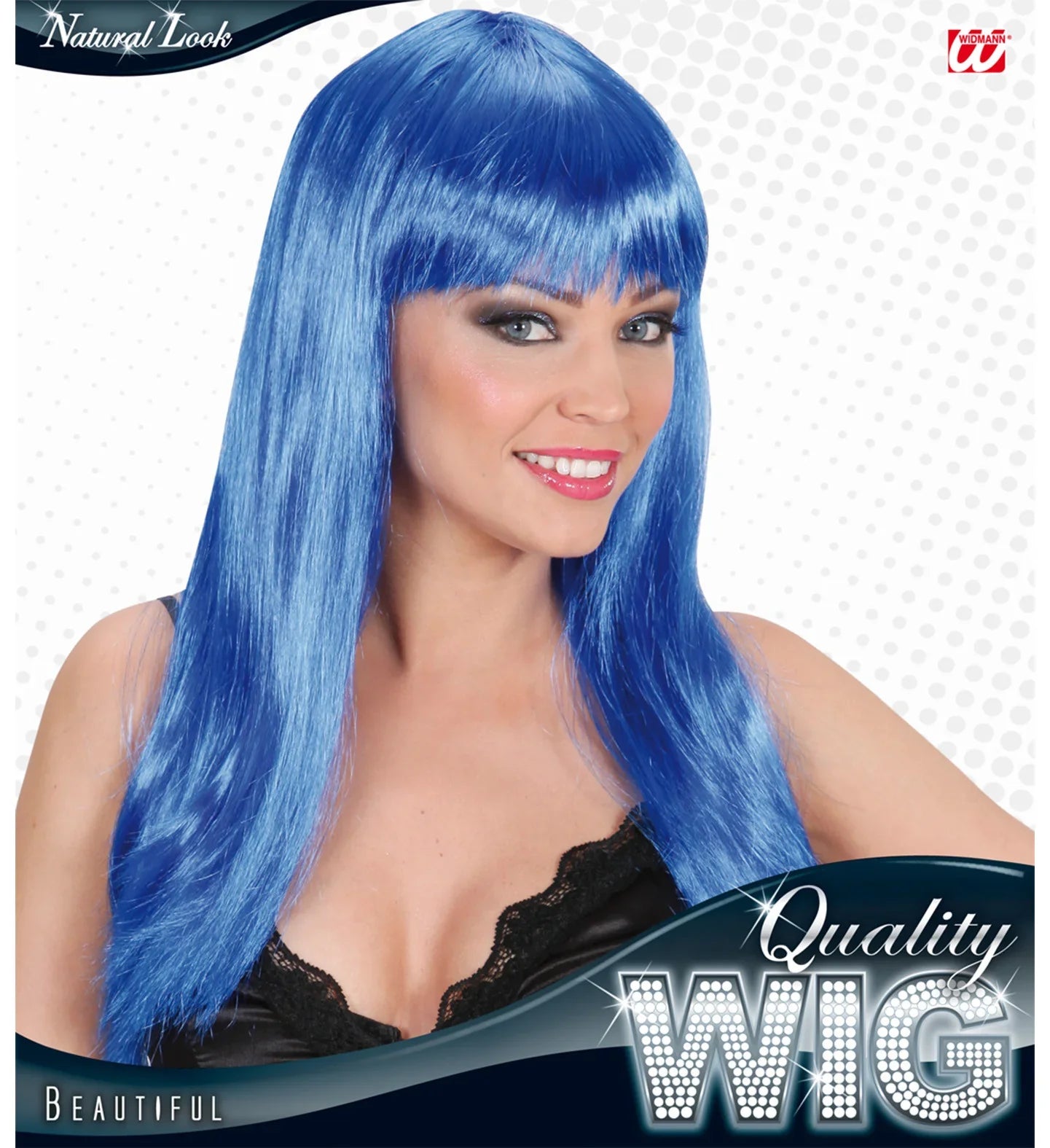 Peluca Azul de Melena Larga con Flequillo COMPLEMENTOS Widmann