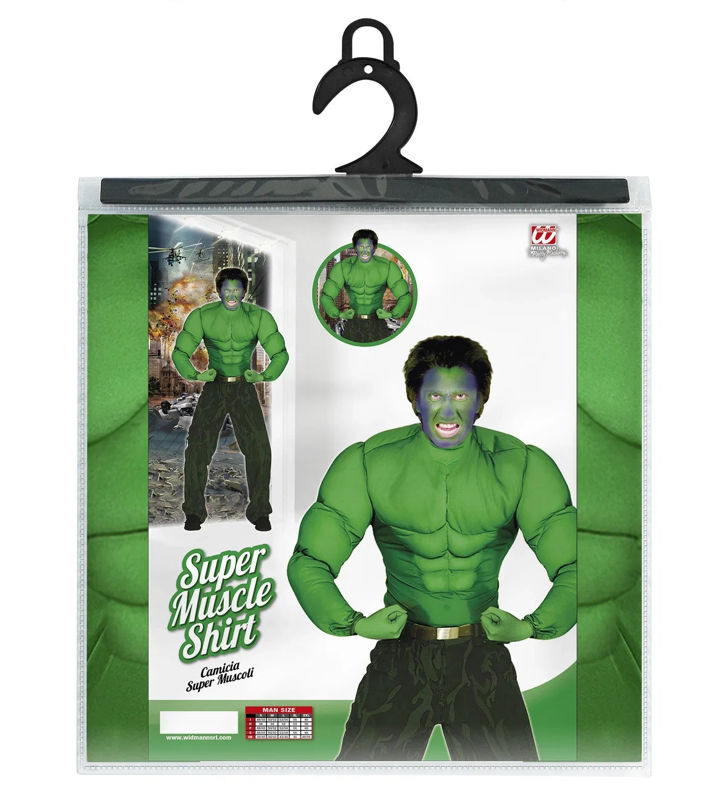 Cuerpo Musculoso Verde para Adulto COMPLEMENTOS Widmann