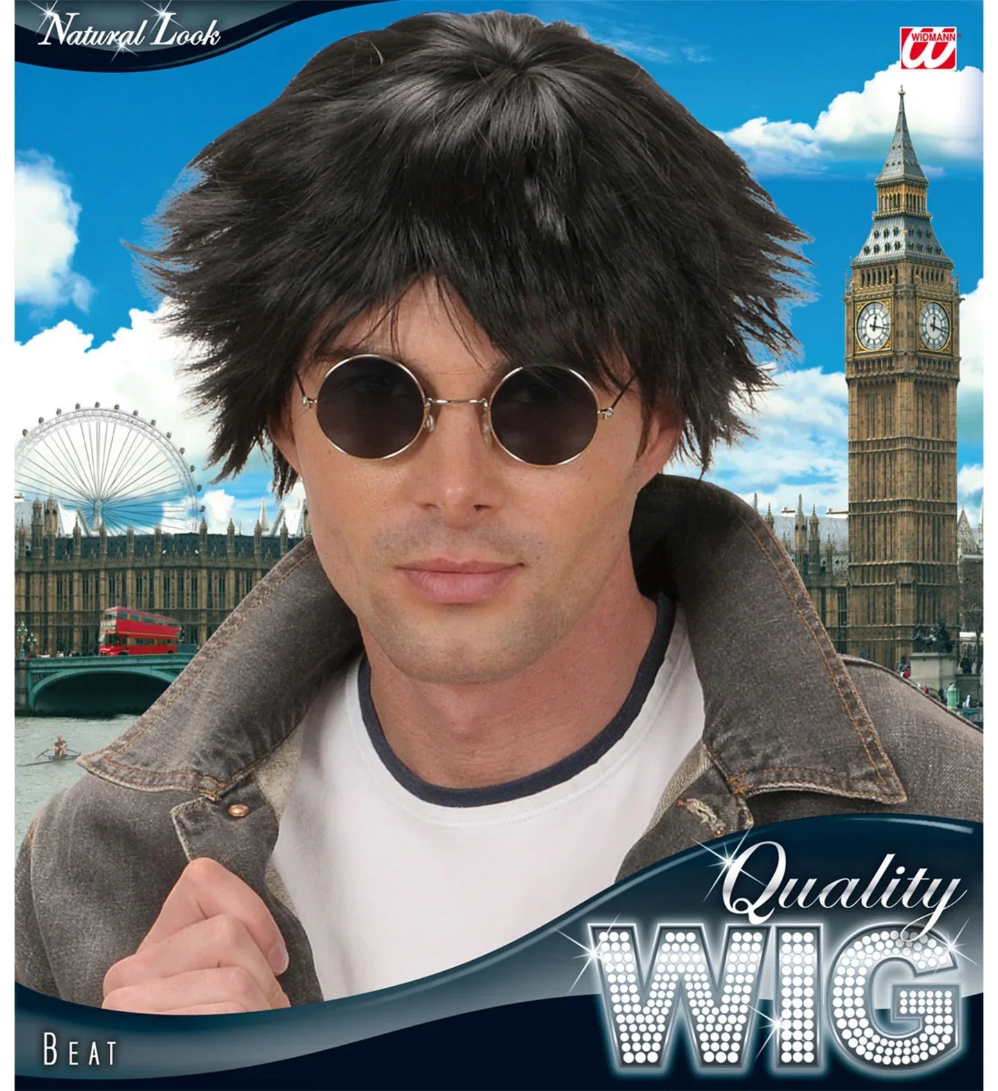 Peluca Morena Años 90 para Hombre COMPLEMENTOS Widmann