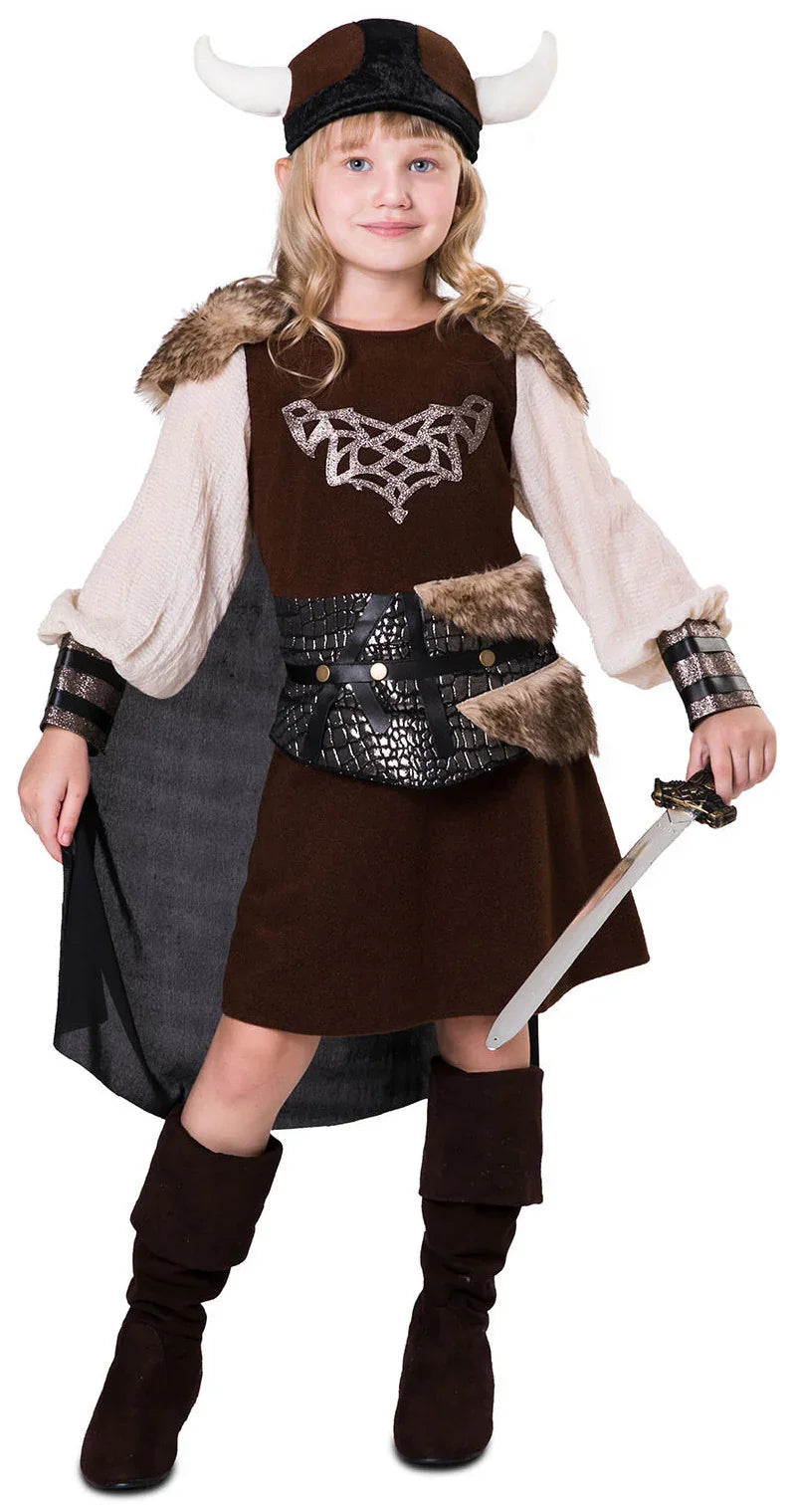 Disfraz de Vikinga Salvaje para Niña Vikingo Viving