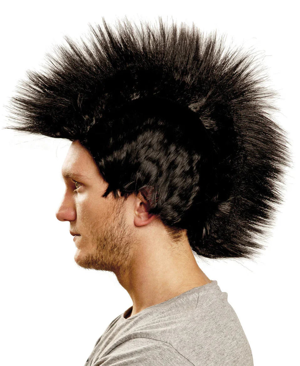 Peluca de Punkie con Cresta Morena Complementos Rockeros y Moteros Viving