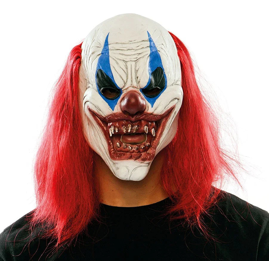 Máscara de Payaso Diabólico con Pelo Rojo Payasos Asesinos EuroCarnavales