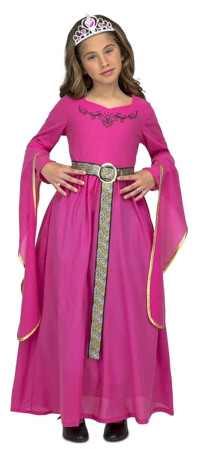 Disfraz de Princesa Medieval Rosa Infantil Princesas y Damas Medievales Viving