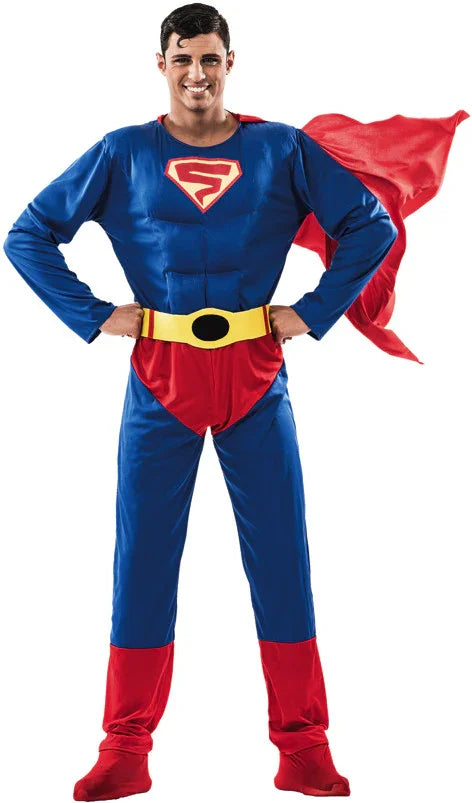 Disfraz de Super Hombre Musculoso para Adulto Superman y Supergirl El Rey del Carnaval