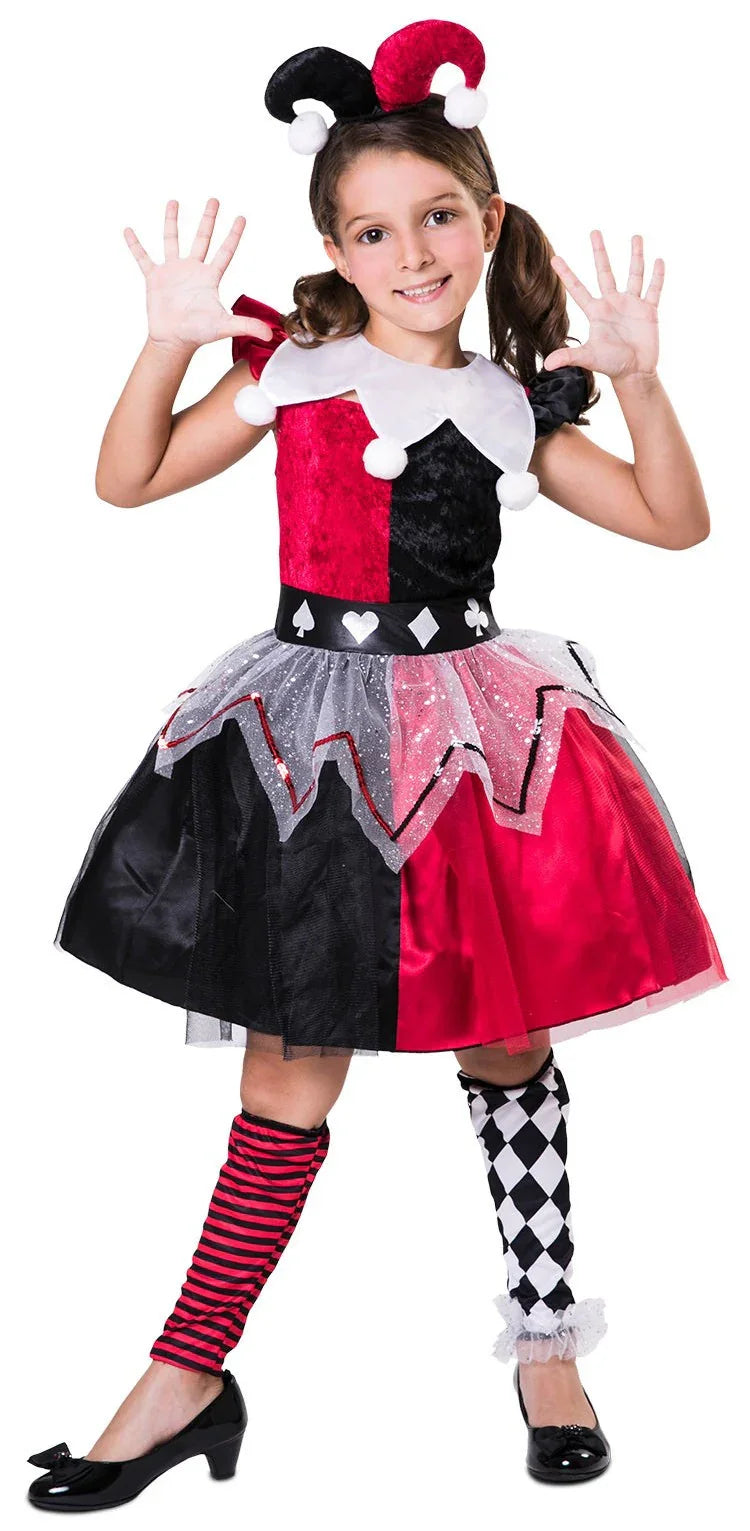 Disfraz de Arlequina para Niña Arlequines y Bufones Viving