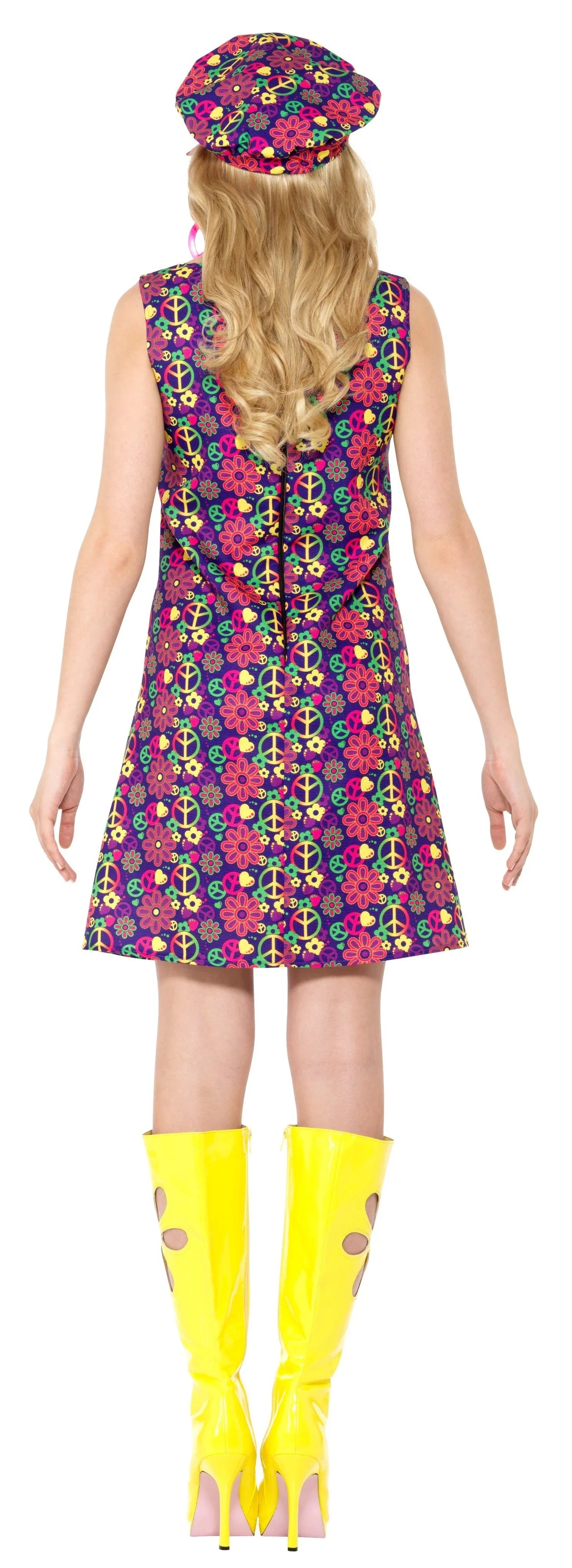 Disfraz de Hippie Años 60 con Gorra para Mujer Hippies Smiffys