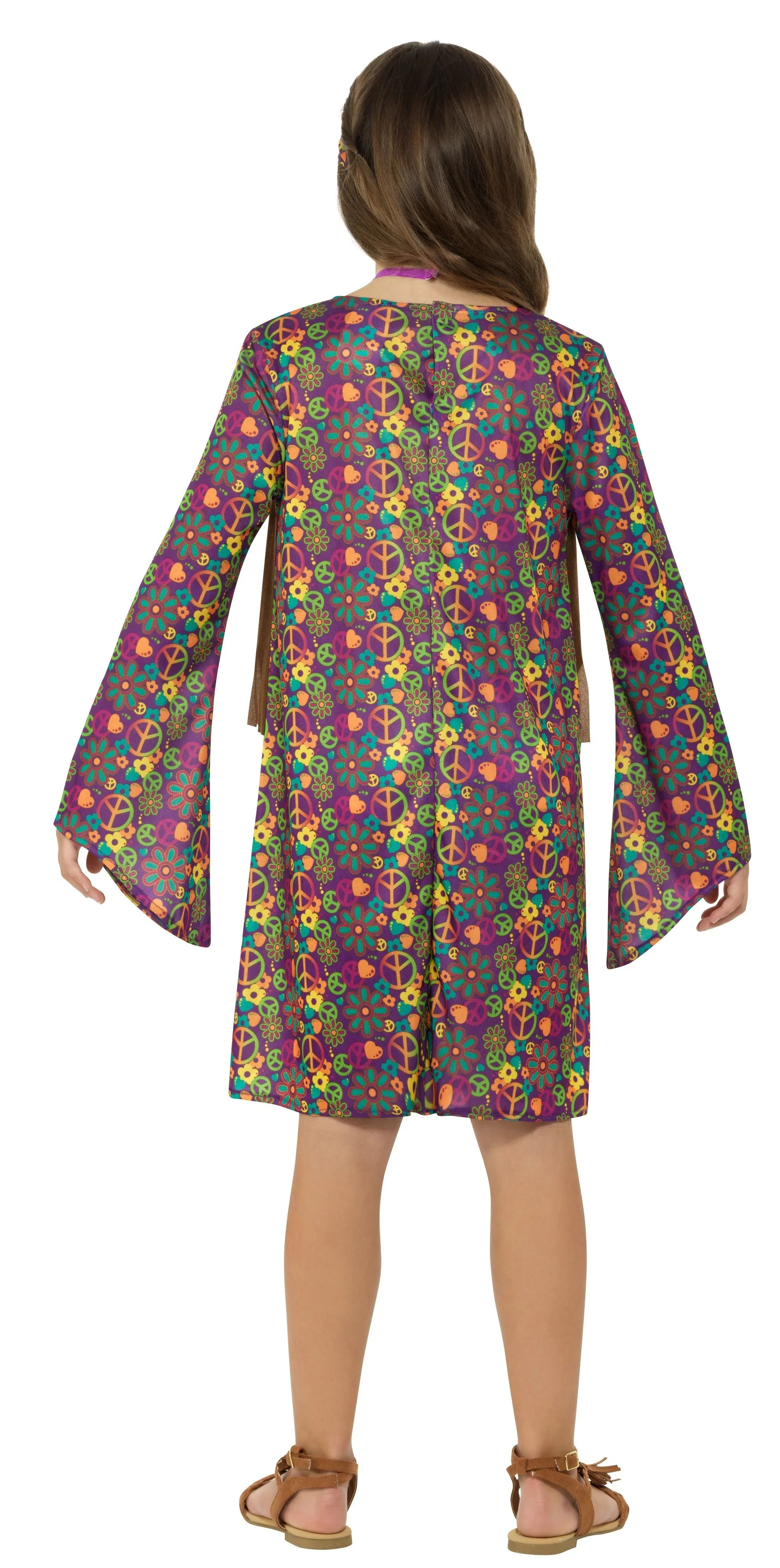 Disfraz de Hippie con Chaleco para Niña Hippie Smiffys