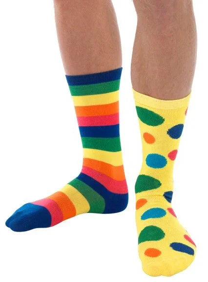 Calcetines de Payaso Rayas y Círculos para Adulto Complementos Payasos Smiffys
