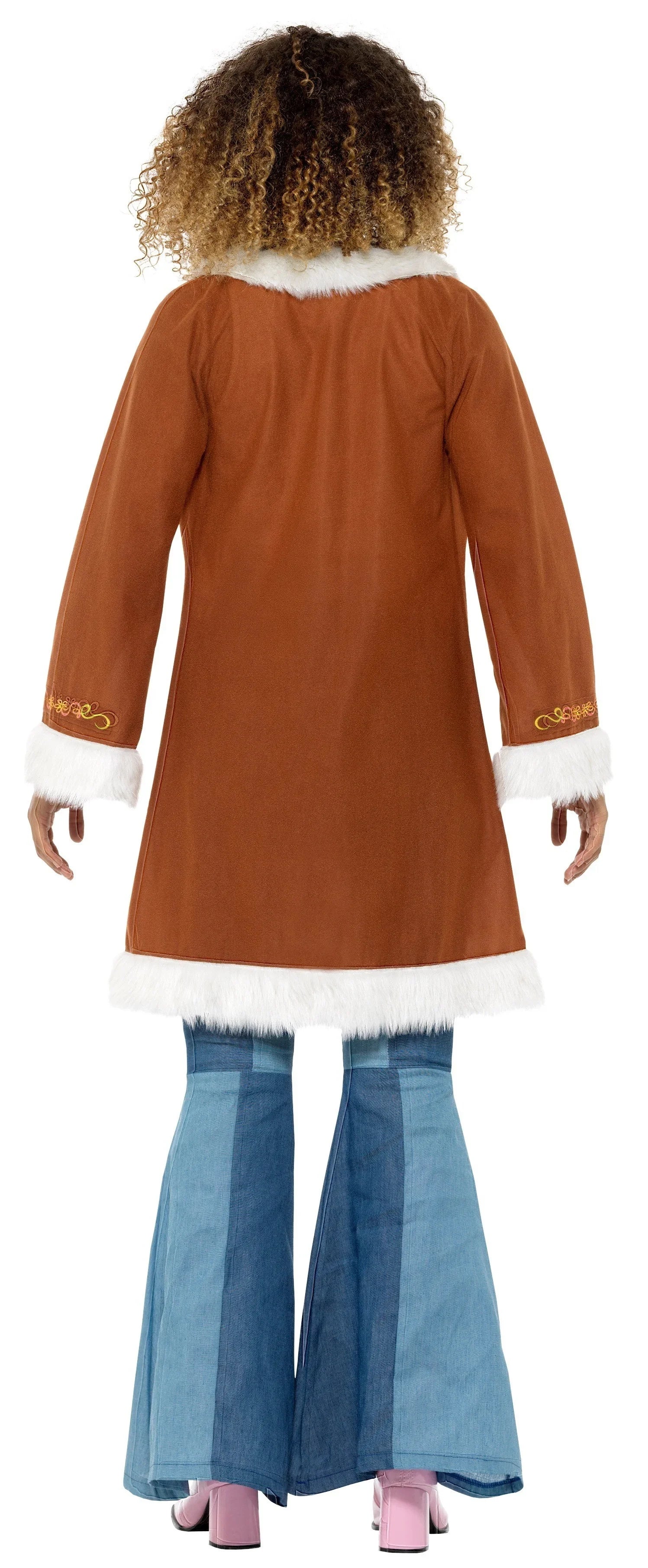 Chaqueta Hippie Marrón Decorada para Adulto Complementos Hippies Smiffys