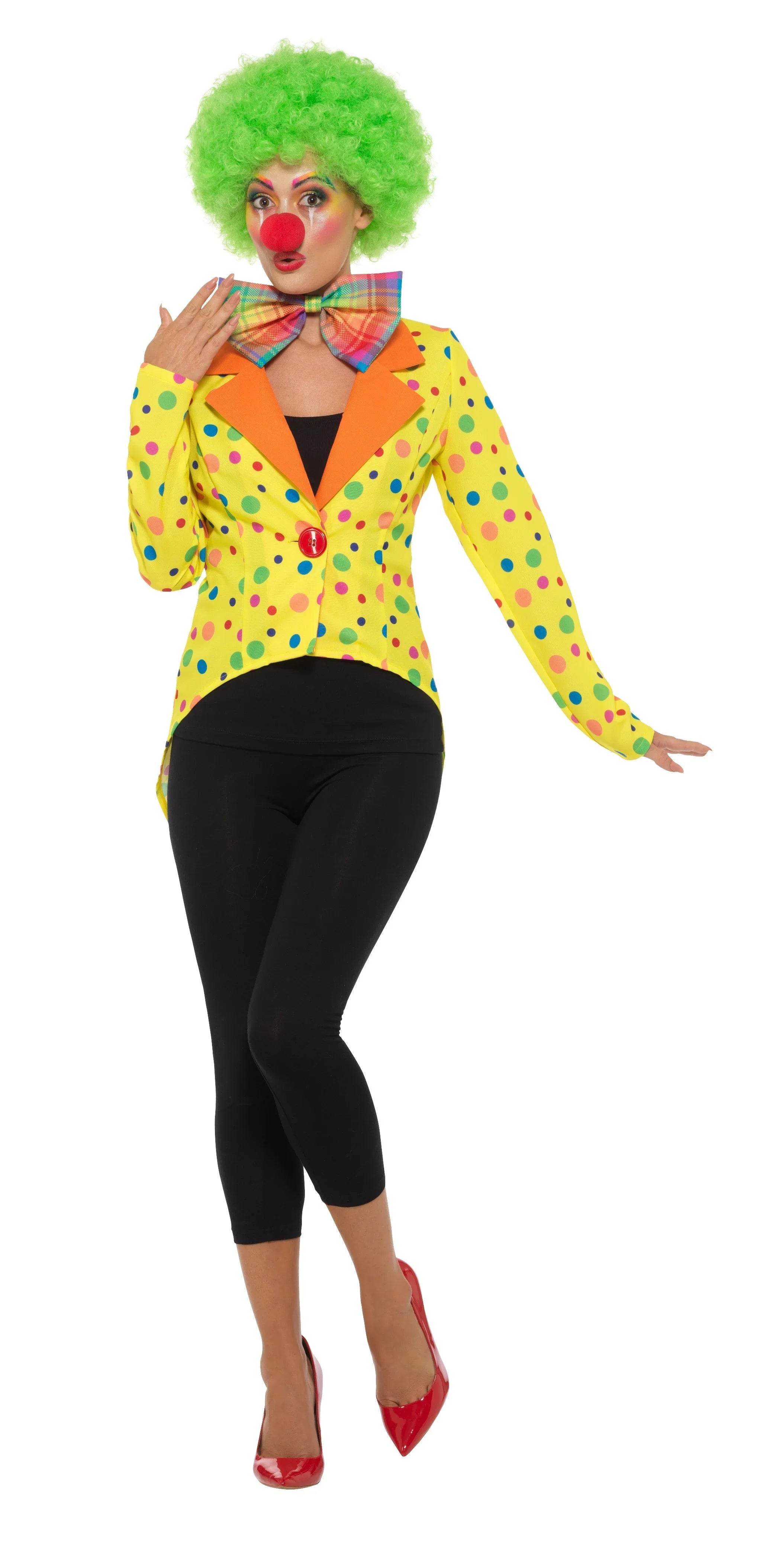 Chaqueta de Payaso Amarilla con Lunares para Mujer Complementos Payasos Smiffys