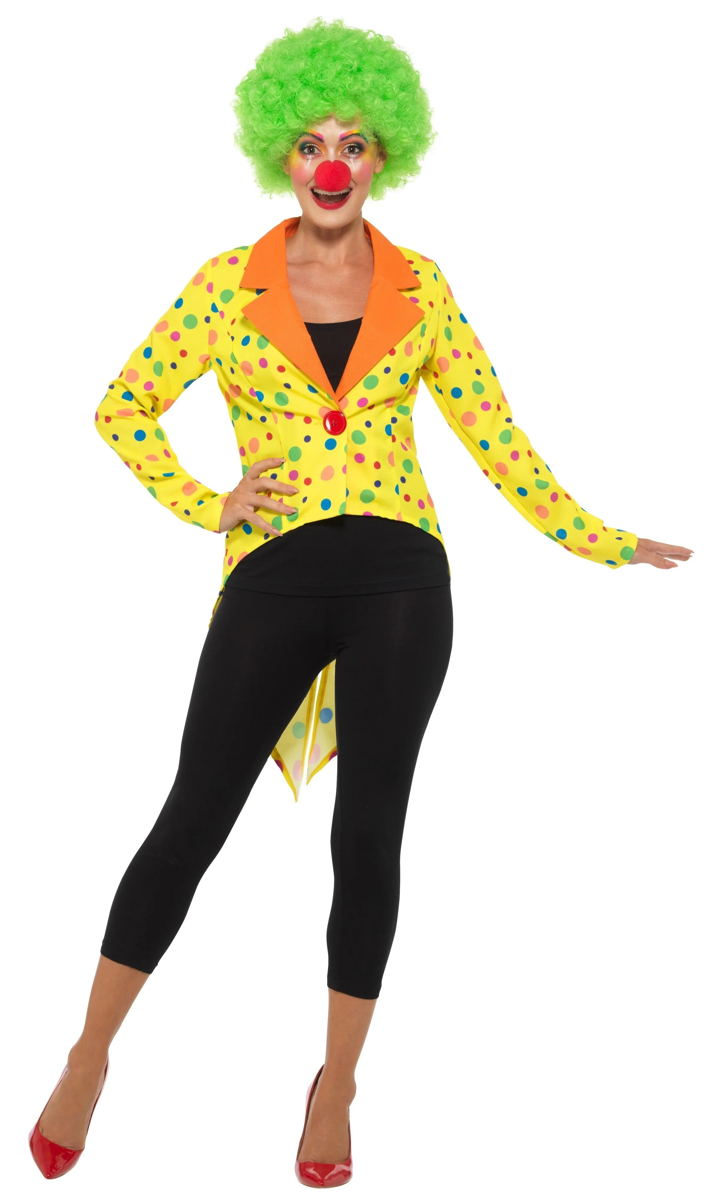 Chaqueta de Payaso Amarilla con Lunares para Mujer Complementos Payasos Smiffys