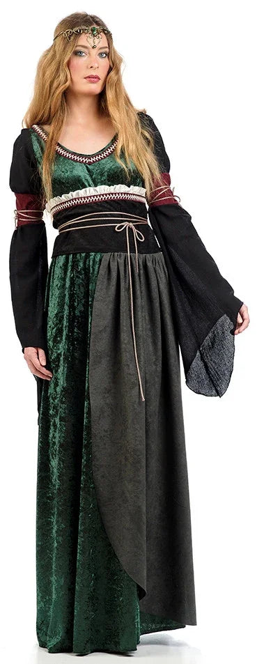 Vestido de Princesa Medieval Verde para Mujer Princesas y Damas Medievales Limit Sport