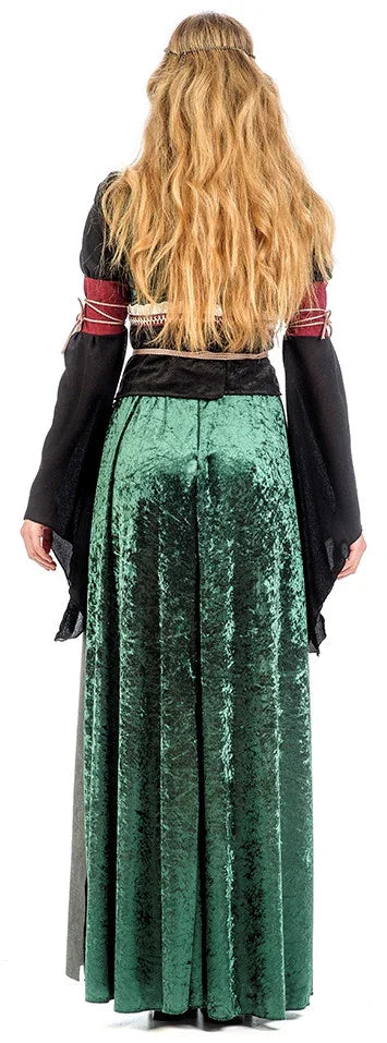 Vestido de Princesa Medieval Verde para Mujer Princesas y Damas Medievales Limit Sport