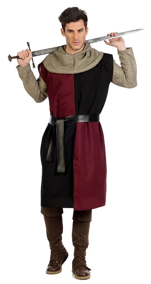 Disfraz de Caballero Cruzado Medieval Granate para Hombre Caballeros y Cruzados Medievales Limit Sport
