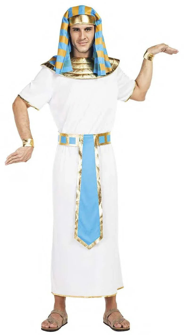 Disfraz de Faraón Egipcio Dorado y Azul para Hombre Egipcios Kimokawaii