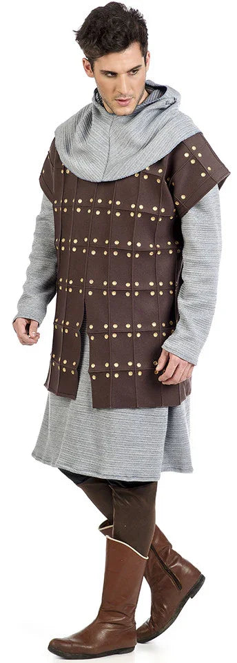 Gambesón Medieval Marrón con Tachuelas Caballeros y Cruzados Medievales Limit Sport