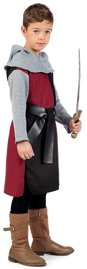 Disfraz de Caballero Cruzado Medieval Rojo Infantil Caballeros y Cruzados Medievales Limit Sport