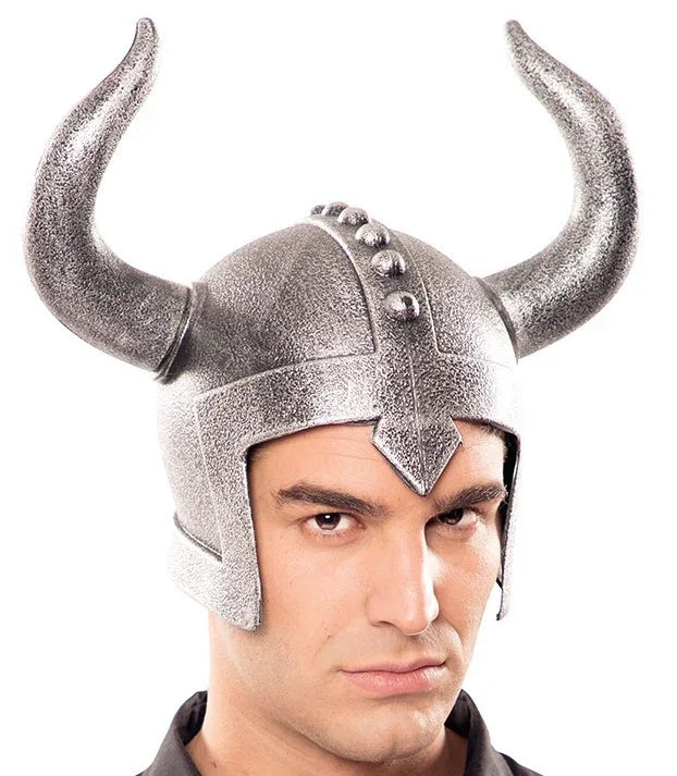 Casco Vikingo Efecto Metálico Complementos Vikingos EuroCarnavales