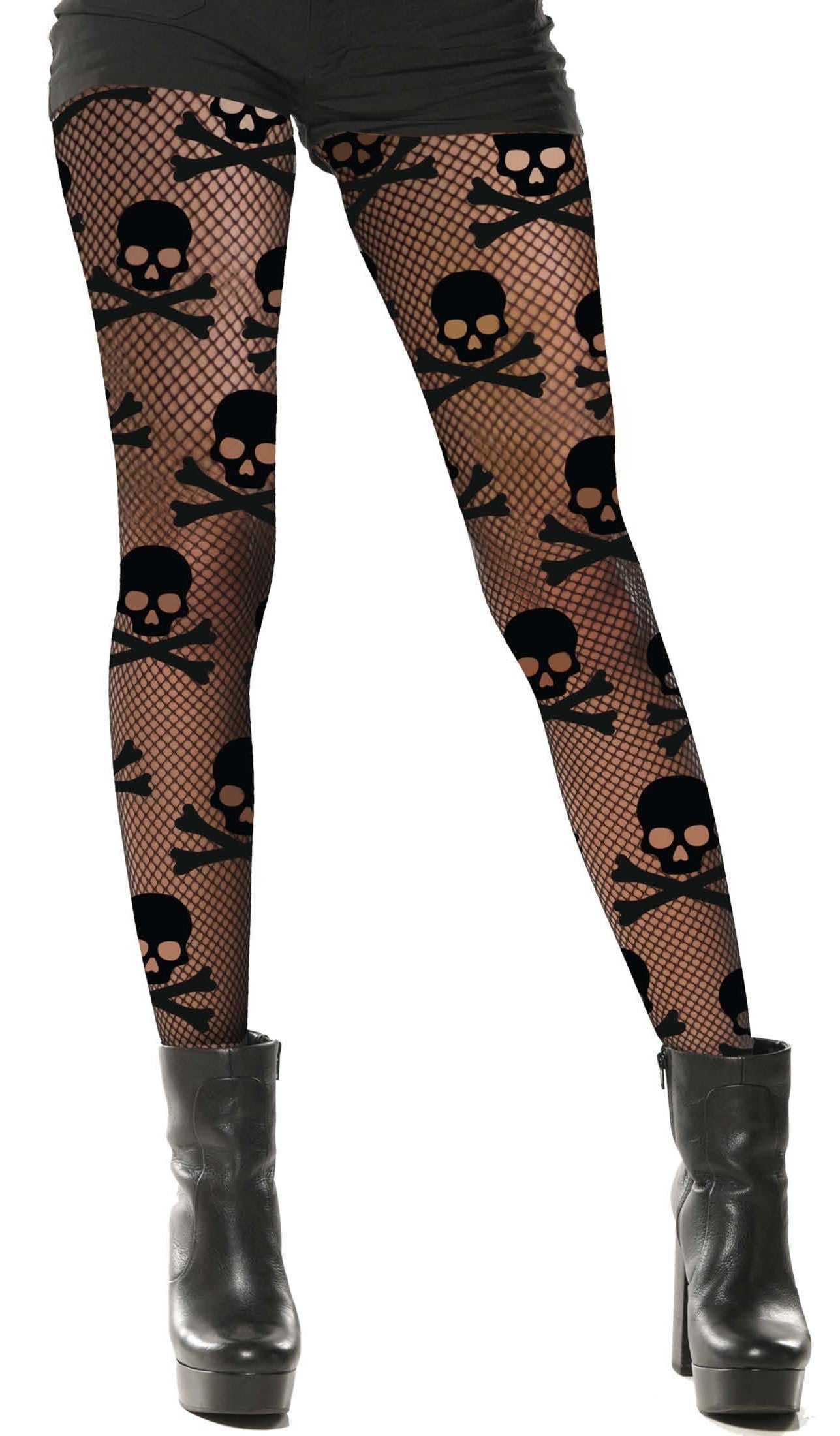 Pantys di Rete con Teschi per Donna