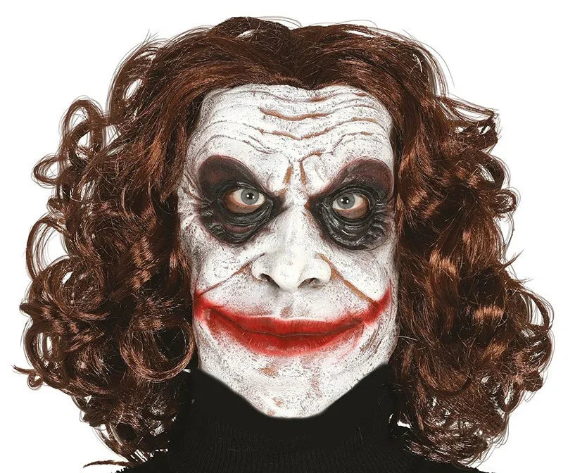 Máscara de Payaso Villano de Látex con Pelo Joker Guirca