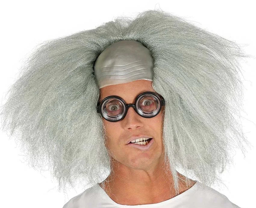 Peluca Gris con Calva de Científico Loco Pelucas Canosas Guirca