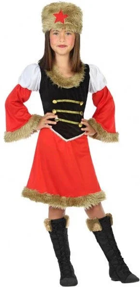Disfraz de Rusa Comunista Rojo para Niña Rusos Atosa