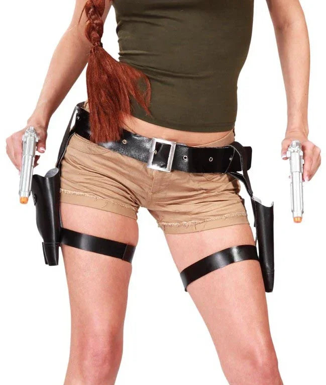 Cartucheras de Tomb Raider con Perneras para Mujer Policía Guirca
