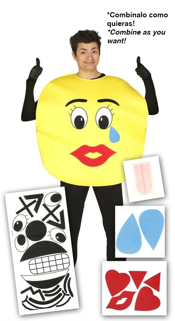 Disfraz de Emoticono con Múltiples Caras para Adulto Emoticonos Guirca