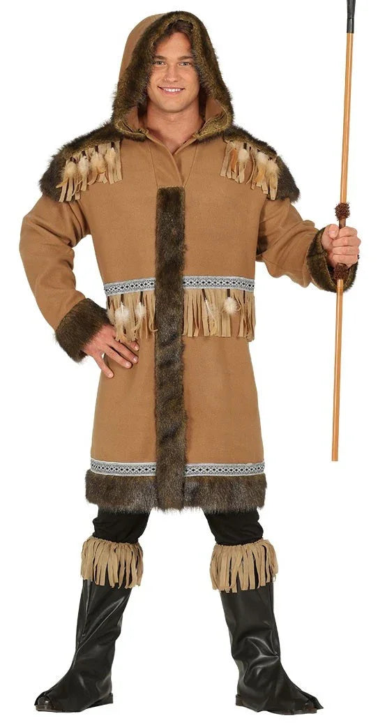 Disfraz de Esquimal Inuit Marrón para Hombre Esquimales Guirca