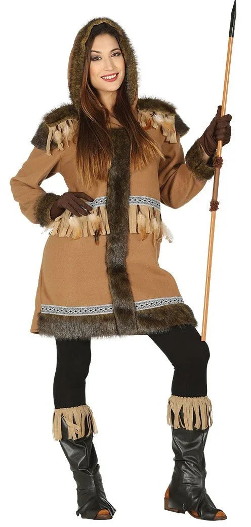 Disfraz de Esquimal Inuit Marrón para Mujer Esquimales Guirca