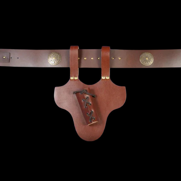 Porta Espada de Cuero Marrón para Cinturón Complementos Medievales de Lujo Medieval Factory