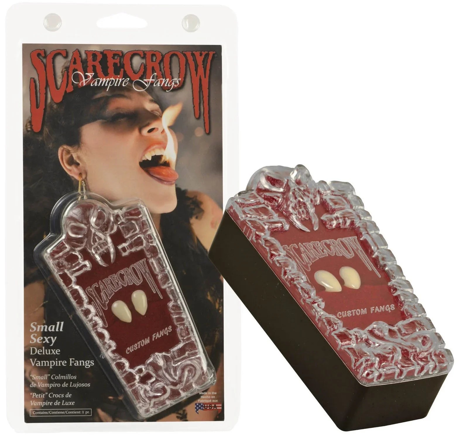 Colmillos de Vampiro Cortos Profesionales Dentaduras y Colmillos Smiffys