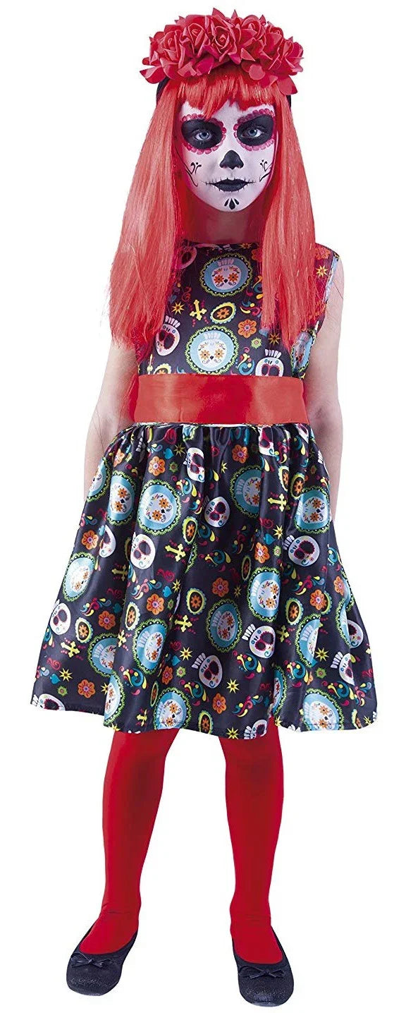 Disfraz de Catrina con Diadema para Niña Catrina Rubies