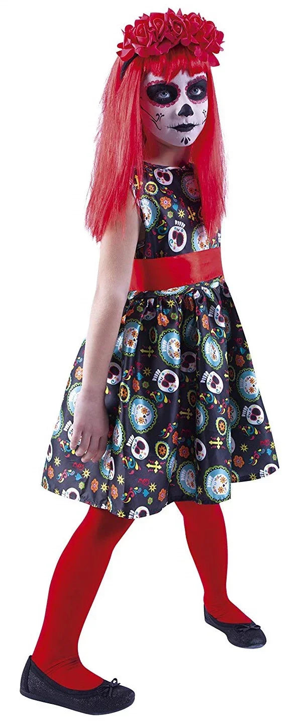 Disfraz de Catrina con Diadema para Niña Catrina Rubies