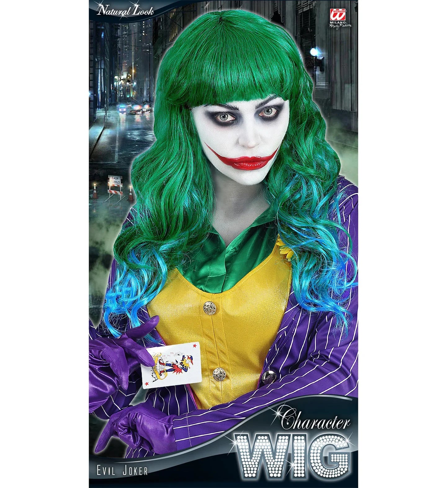 Peluca Verde Larga de Payasa Asesina Joker Widmann