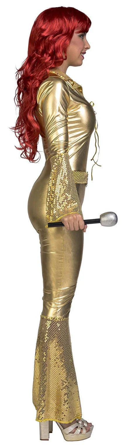 Disfraz Disco Dorado con Lentejuelas para Mujer Disco Viving