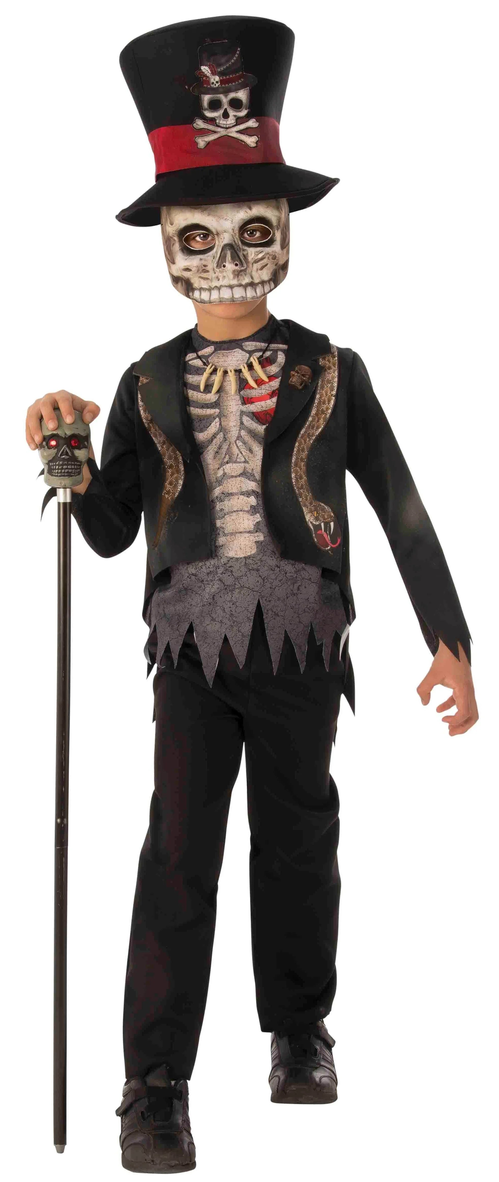 Disfraz de Brujo Vudú para Niño Esqueletos Rubies