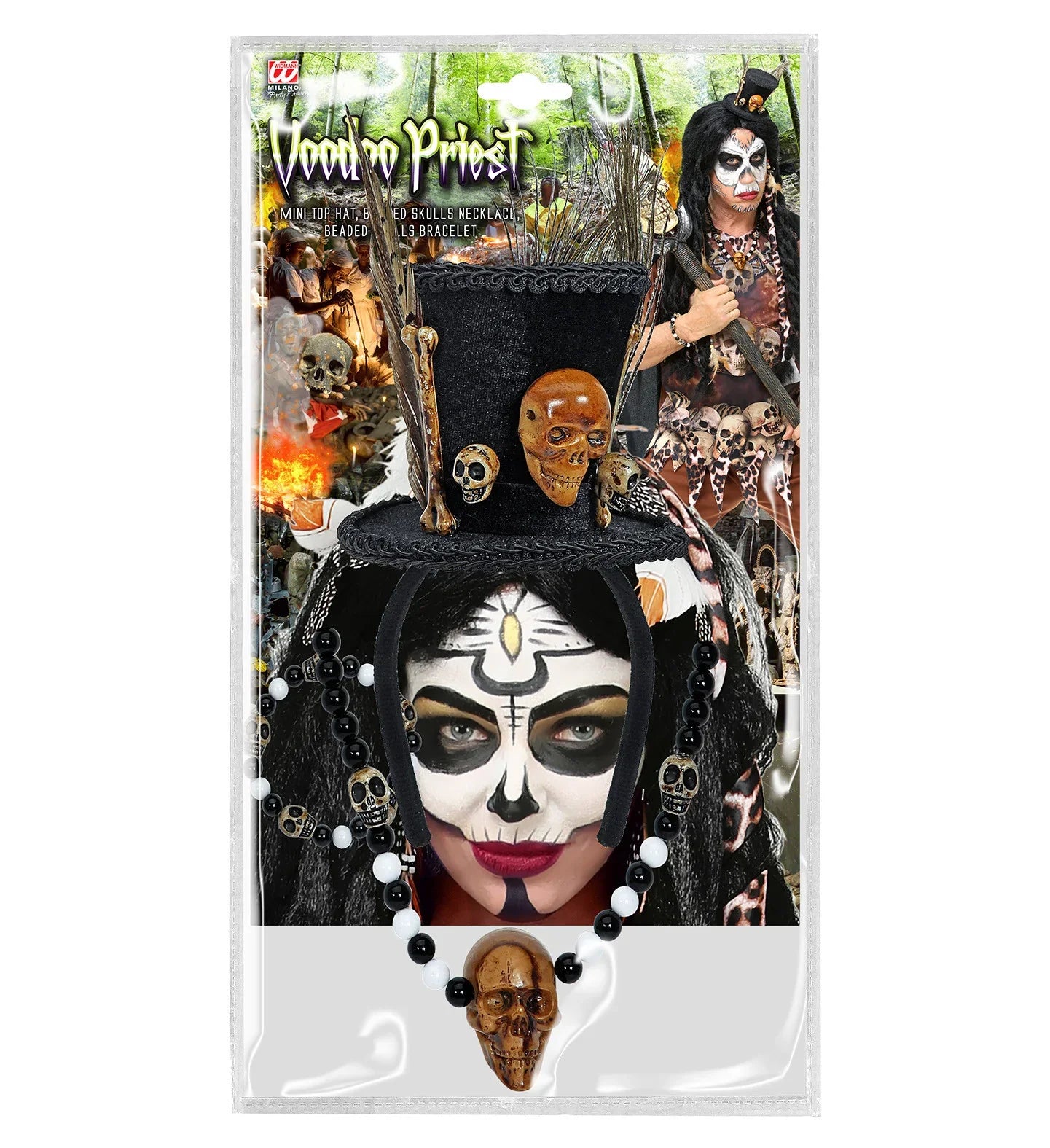 Set de Accesorios Vudú Hechicero Complementos Halloween Widmann