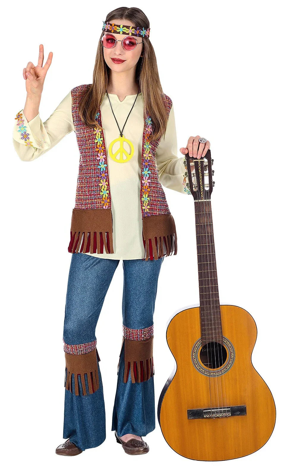 Disfraz de Hippie Años 60 para Niña Hippie Widmann