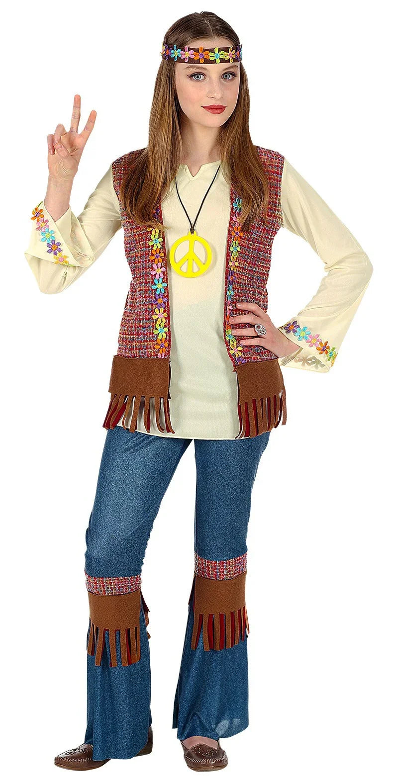 Disfraz de Hippie Años 60 para Niña Hippie Widmann